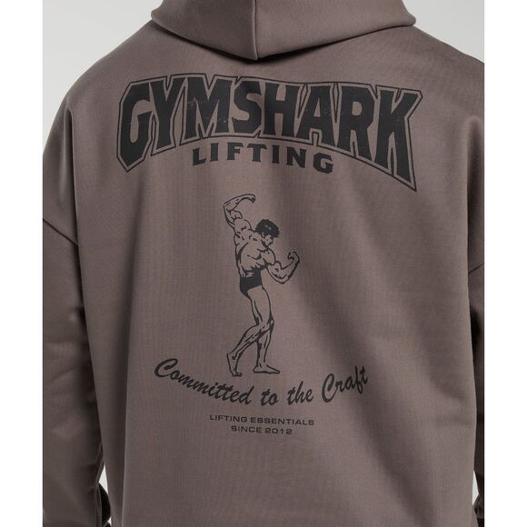 Gymshark Men's Committed to the Craft Hoodie, Dusty Brown, Size M - Picture 3 of 11